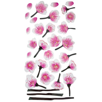 Slickblue Cheery Bloom Wall Decals Stickers 13x23.5 inch – Bright Vinyl Art for Living Room & Bedroom Decor