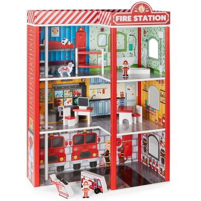 MADE IN AMERICA FAST DELIVERY OLD FIRE STATION Dollhouse Picture Miniature Art