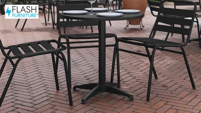 Flash Furniture Mellie 27.5'' Round Aluminum Indoor-Outdoor Table with Base, 2 of 13, play video