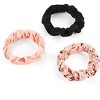 Memoi Dogs & Woof 3-Pack Hair Scrunchies Mauve One Size - 2 of 3