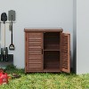 DOMETOUR Potting Bench with Storage Cabinet and Metal Table Top for Outdoor Patio, Garden Furniture Wood Workstation 31x17x36in - 2 of 4