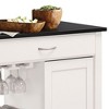 NicBex Mobile Kitchen Island Cart Multifunctional Kitchen Carts on Wheels with Storage with 1 Cabinet Door and 2 Open Shelves for Kitchen, White - 4 of 4
