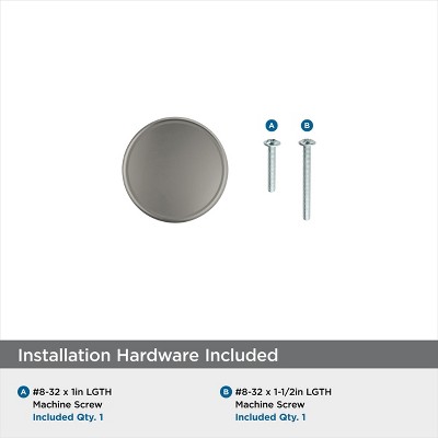 Satin Nickel Round Traditional Cabinet Knob with Mounting Hardware