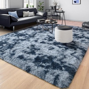 LOVEVOOK Large Area Rugs for Living Room Bedroom, 10x14 Feet Black Fluffy Shag Rugs, Modern Indoor Floor Carpet for Home Decor Aesthetic - 1 of 4