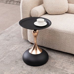KTMBDW Round Side Table, 15.7" Modern Tulip End Coffee Table with Sturdy Metal Pedestal for Small Places, Living Room, Cafe - 1 of 4