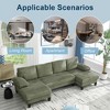 QingMoon 114" U-Shaped Sectional Sofa, Deep Seat Sleeper Couch, 4-Seat Velvet Upholstery Sofa, with Double Chaise for Apartment, Living Room - 2 of 4