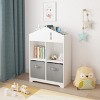 KTMBDW Kids Bookcase with Storage, Storage Display Organizer, Toddler Bookshelf with Collapsible Fabric Drawers for Bedroom (White/Gray) - 3 of 4
