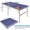 Ping Pong Table, Professional Ping Pong Table, 6×3 ft Foldable Portable Ping Pong Table Set with Net, 2 Ping Pong Paddles and 3 Balls, Blue - 2 of 4