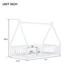 Tent-shaped Twin/Full Floor Bed Frame with Guardrails - ModernLuxe - 4 of 4