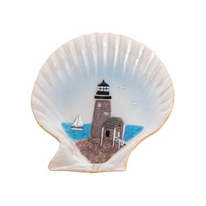 Beachcombers 3.14" Resin Shell Brown Lighthouse Dish - 1 of 1