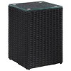 vidaXL Side Tables 3 pcs with Glass Top Black Poly Rattan - 3 of 4