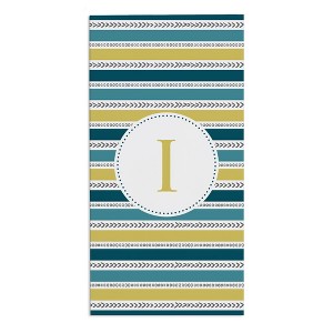 Personalization Mall Pattern Personalized Beach Towel, Blue - 1 of 2