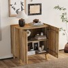 PAGED Wood Pantry Cabinet with Storage, Rustic Storage Cabinet with Adjustable Shelf, Fluted Sideboard Cabinet, Geometric Design Buffet Cabinet - 2 of 4