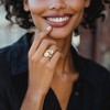 Ross-Simons Mother-Of-Pearl Bypass Ring in 18kt Gold Over Sterling - 2 of 4