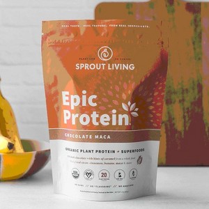 Sprout Living, Epic Protein, Organic Plant Protein + Superfoods, Chocolate Maca, 1 lb - 1 of 4