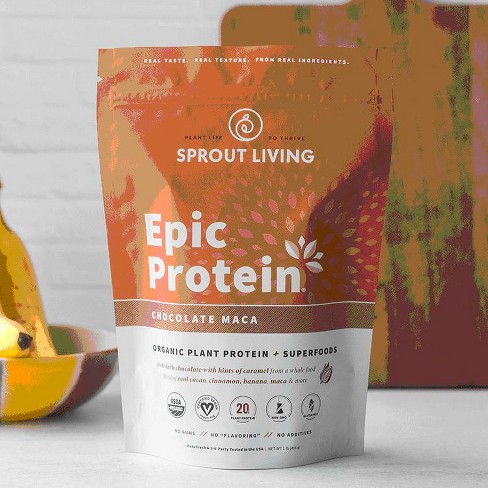 Sprout Living, Epic Protein, Organic Plant Protein + Superfoods, Chocolate Maca, 1 lb - image 1 of 4