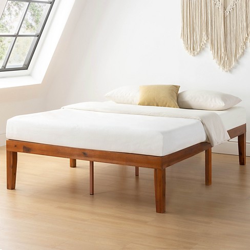 Queen 16 Naturalista Classic Solid Wood Platform Bed Cherry Mellow Sturdy Mid century Modern No Box Spring Required Target