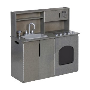 ECR4Kids 4-in-1 Kitchen, Sink, Stove, Oven, Microwave and Storage, Play Kitchen - 1 of 4