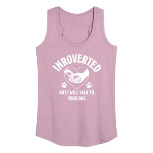 Women's - Instant Message - Introverted Will Talk To Dog Graphic Racerback Tank - 1 of 4