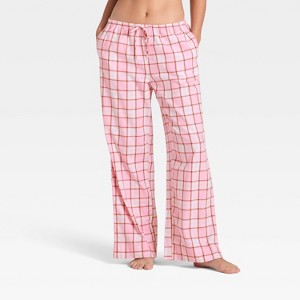 Women's Flannel Wide Leg Pajama Pants - Wild Fable™ - 1 of 4