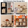 Aoibox 11 Inch Cube Storage Bins Woven Cotton Rope Baskets for Shelves Organizing Toys Nursery Square Brown 3 Pack - 4 of 4