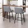 KTMBDW Bar Stools Set of 2, Linen Cloth Swivel Barstools, Kitchen Counter Height Bar Chairs with Upholstered Back for Kitchen, Dining Room - 4 of 4