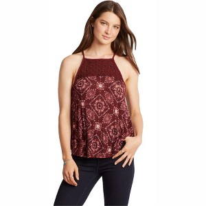 Aeropostale Womens Crochet Handkerchief Hem Floral Tank Top - 1 of 2