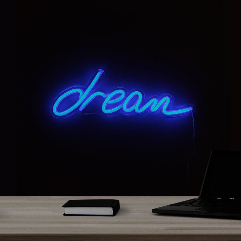 Northlight 17” Bright Blue Neon Style Dream LED Lighted Wall Sign, 1 of 5