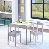 3-Piece Dry Erase Kids Table & Two Chair Set, Gray - 2 of 4