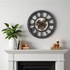 FONTOI Wall Clocks 20inch Gear Mechanism Round Wall Clock Metal Decorative Hanging Clock Decorative Timepiece, Room Decor, Black, 20"*20"*2.75" - 2 of 4