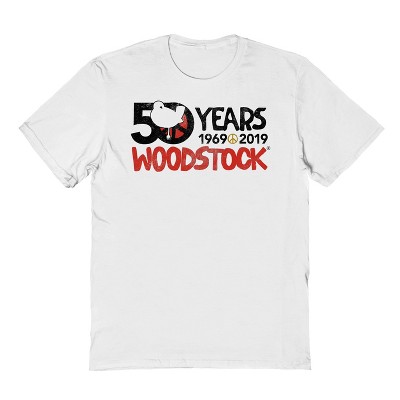 Woodstock Men's 50 Years Short Sleeve Graphic Cotton T-Shirt
