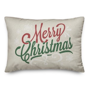 Creative Products Merry Christmas Script 20 x 14 Spun Poly Pillow - 1 of 3