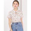 Allegra K Women's Bow Tie Neck Short Sleeve Floral Printed Chiffon Blouse - 2 of 4