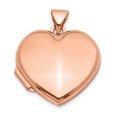 Black Bow Jewelry 14k Rose Gold 18mm Polished Domed Heart Locket