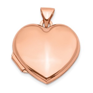 Black Bow Jewelry 14k Rose Gold 18mm Polished Domed Heart Locket - 1 of 4