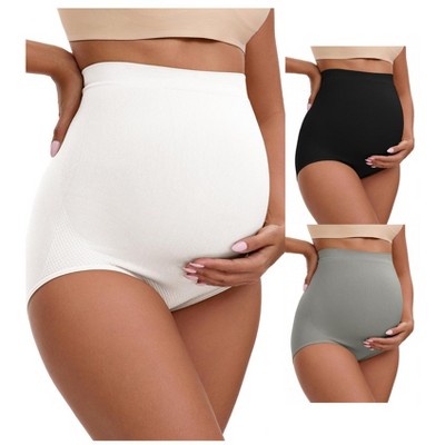 INSPIRE CHIC 3 Packs Women's High Waist Maternity Briefs Butt Lifter Seamless Comfortable Pregnancy Ladies Panties