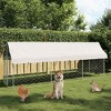 vidaXL Outdoor Dog Kennel with Fire-Resistant UV Protected Roof - Galvanized Steel Construction, 157.5"x39.4"x59.1", Lockable Latch System - Silver - 2 of 4