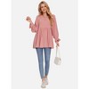 EXLURA Womens Long Sleeve Blouses Swiss Dot Babydoll Loose Fit Maternity Top 2025 Spring Fall Tunic Shirts Dressy Casual Tops White - 4 of 4