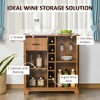 Vynxaria Retro Wine Cabinet, 6-Bottle Storage, Brown Finish, Serving Bar with Glass Holders - 4 of 4
