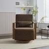 30.3'' Faux Leather Modern Swivel Accent Chair with Solid Wood Armrests, 360° Rotation and Comfy Cushion - 3 of 4