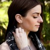 Pavilion Gift Company - Crystal Snowflake in Rose Gold - 1 CM Austrian Crystal Stud Earrings & Adjustable Ring - Rings - 3 of 4