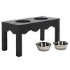 Lilith Double Pet Feeder - Removable Stainless Steal Bowls - Cat/Dog - PET5702 - Safavieh Pets - 3 of 4