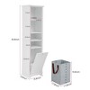 VANIRROR 64" Tall Bathroom Storage Cabinet, Slim Freestanding Bathroom Cabinet for Small Spaces with 4 Adjustable Shelves, Laundry Hamper - 4 of 4