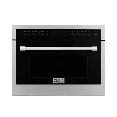 ZLINE MWO-24 Elite Stainless Steel 1.6 Cubic Foot Built In Microwave Oven with Standard, Broil, and Convection Cooking Modes, Silver