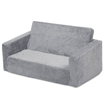 Cozy Convertible Sleeper Sofa for Kids in Soft Gray Fabric