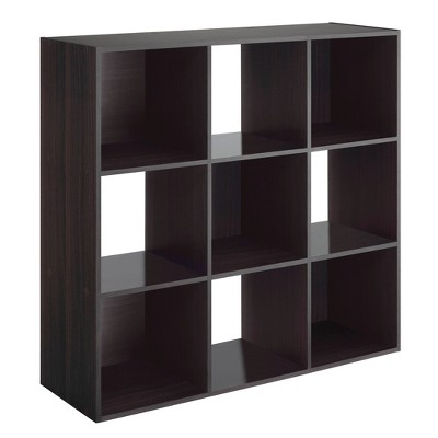 Espresso Stackable 9-Cube Organizer for Versatile Storage