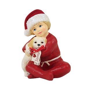 Bethany Lowe 3.5 Inch Lisa's Christmas Puppy Surprise Santa Cap Dog Figurines - 1 of 3