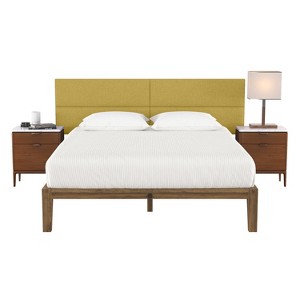 Jaxx Panelist Modern Padded Headboard – Set of 4 Wall Mounted Panels - King, Amber Gold Microvelvet - 1 of 4