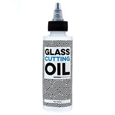 Impresa Glass Cutting Oil with Precision Application Top - 4 oz - Great for Stained Glass, Bottles, Tiles, and Mirrors