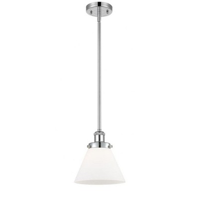 Cone - 1 Light Stem Hung Mini Pendant In Industrial Style-10 Inches Tall and 8 Inches Wide